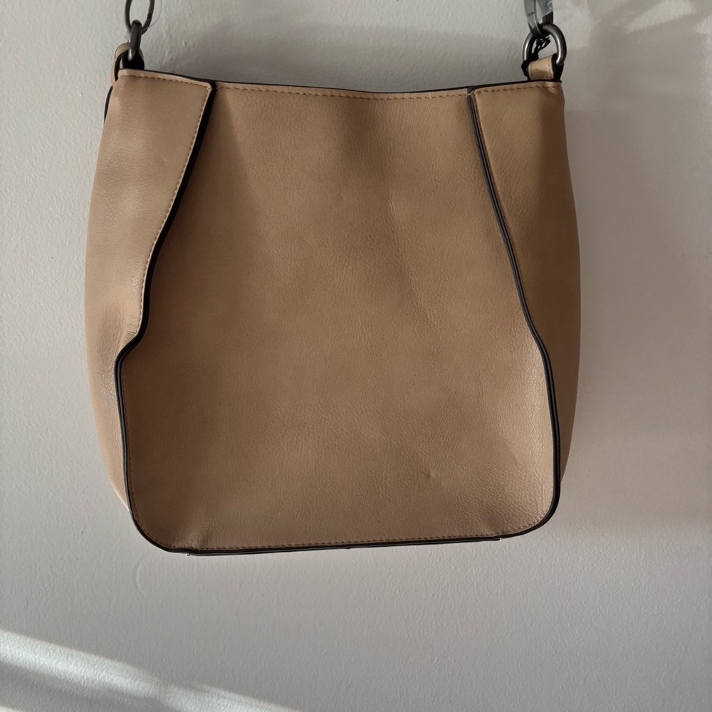 NWT Dolce Vita Tan Faux Leather Cross Body Purse Handbag Faux Snake Skin Strap - Picture 9 of 10